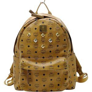 (L5) MCM Backpack Bag Brown PVC